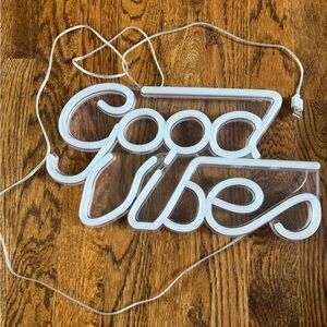 White Neon 'Good Vibes' Wall Sign